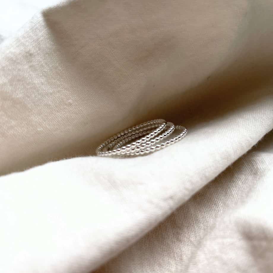 Beaded Skinny Stacking ring