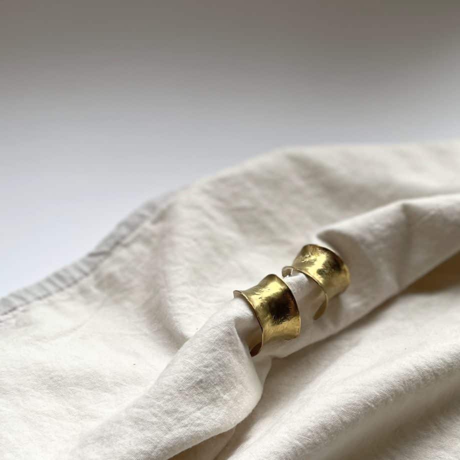 Beaten Brass Hoops
