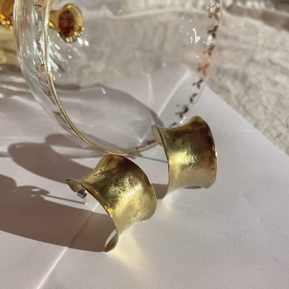 Beaten Brass Hoops