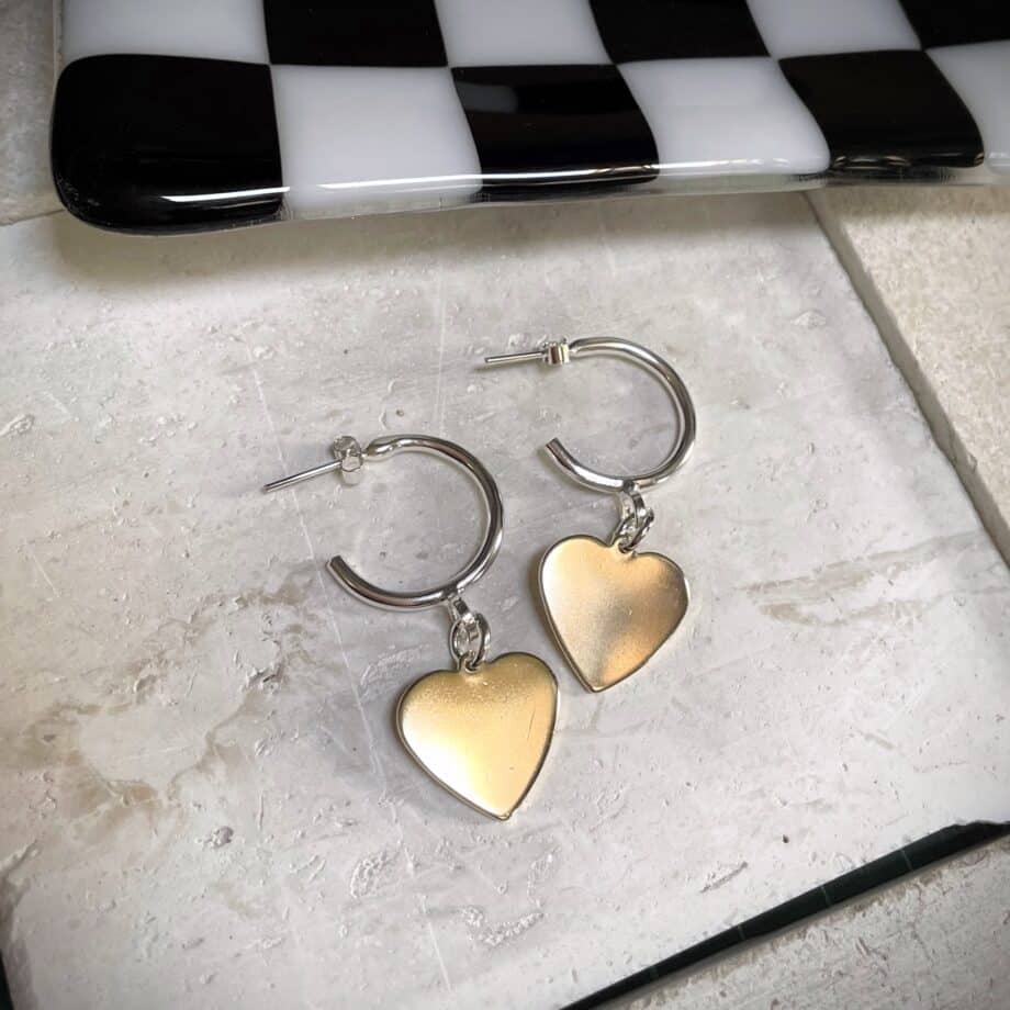 Hearts of Gold Hoops