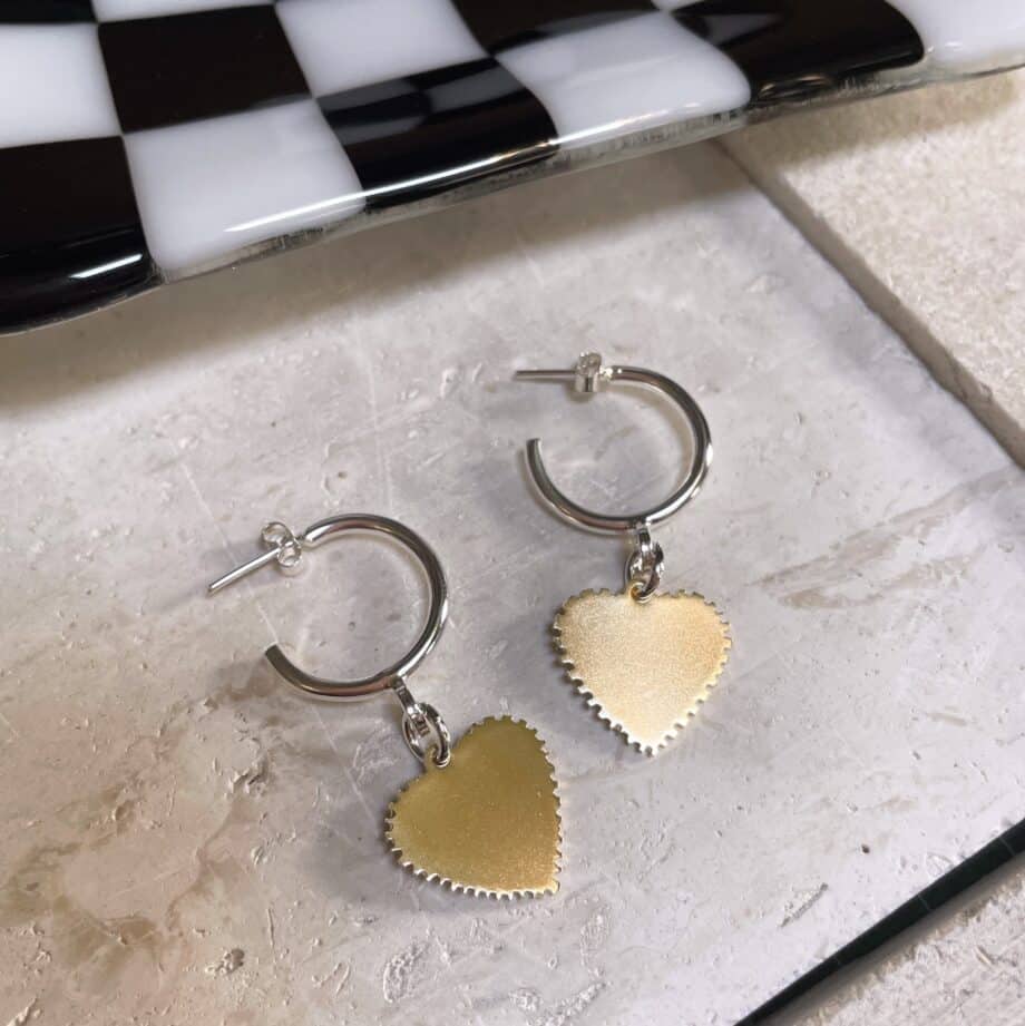 Hearts of Gold Hoops