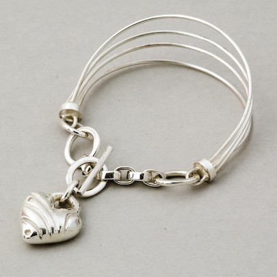 Solo Heart Solid Charm Bracelet