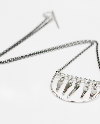 Teardrops on the Fire Half Moon Necklace