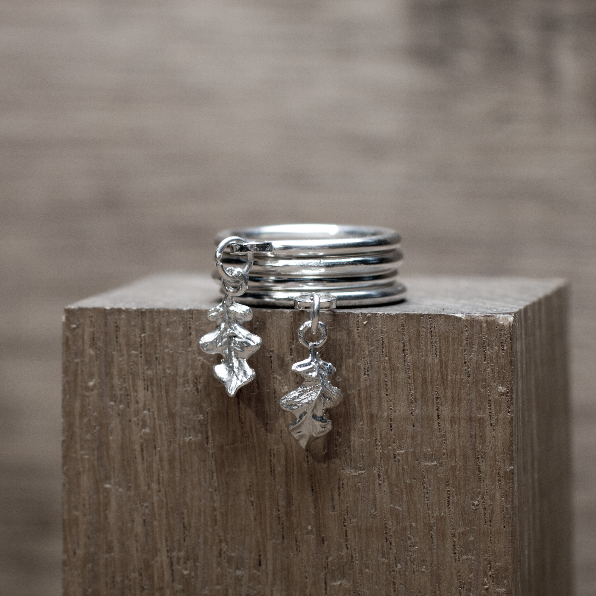 Catching the Oak Leaf Stacking Rings