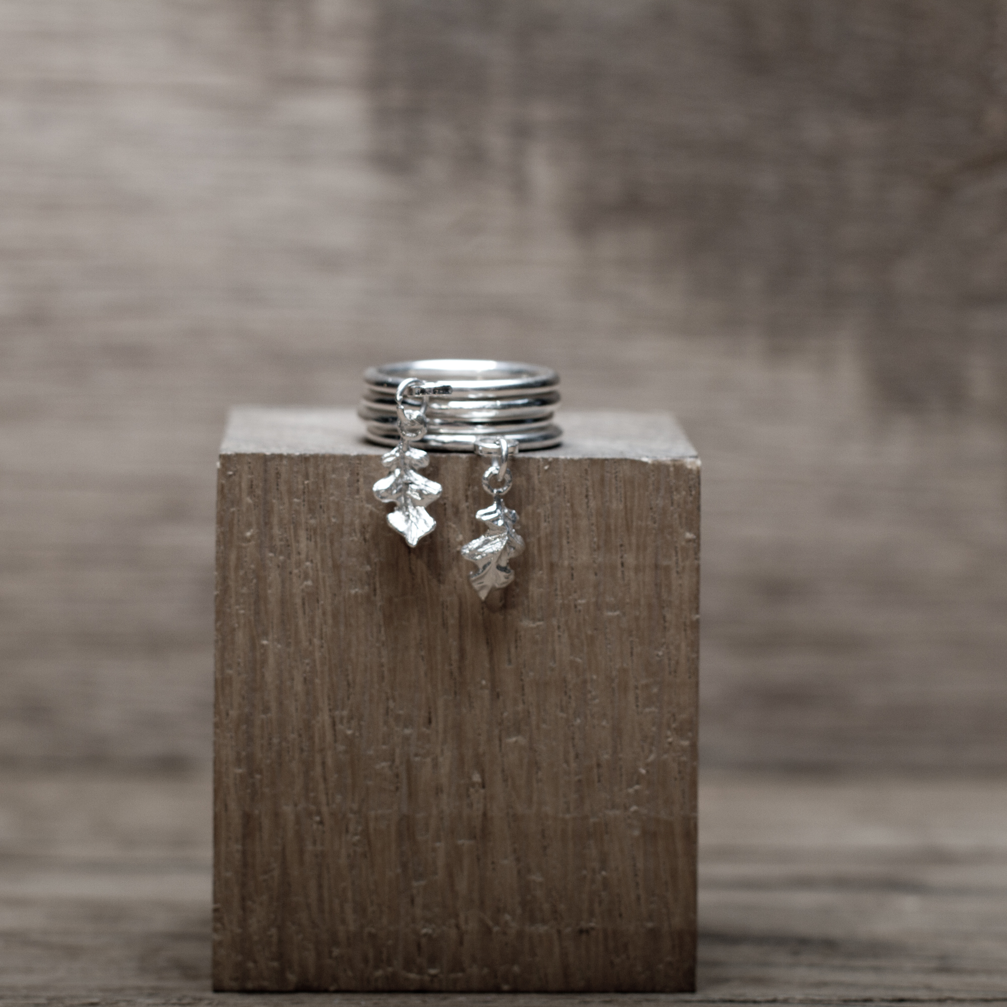 Catching the Oak Leaf Stacking Rings