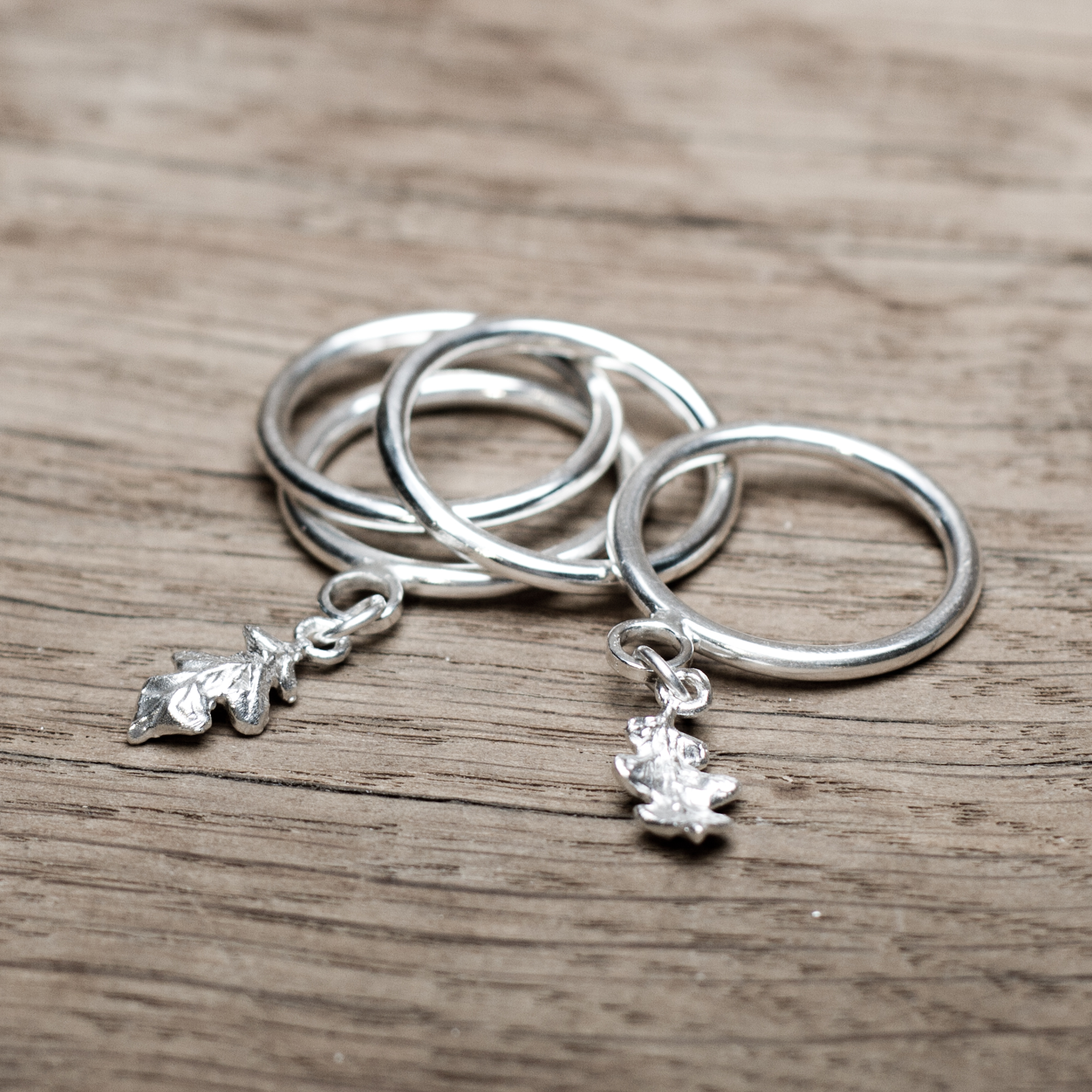 Catching the Oak Leaf Stacking Rings