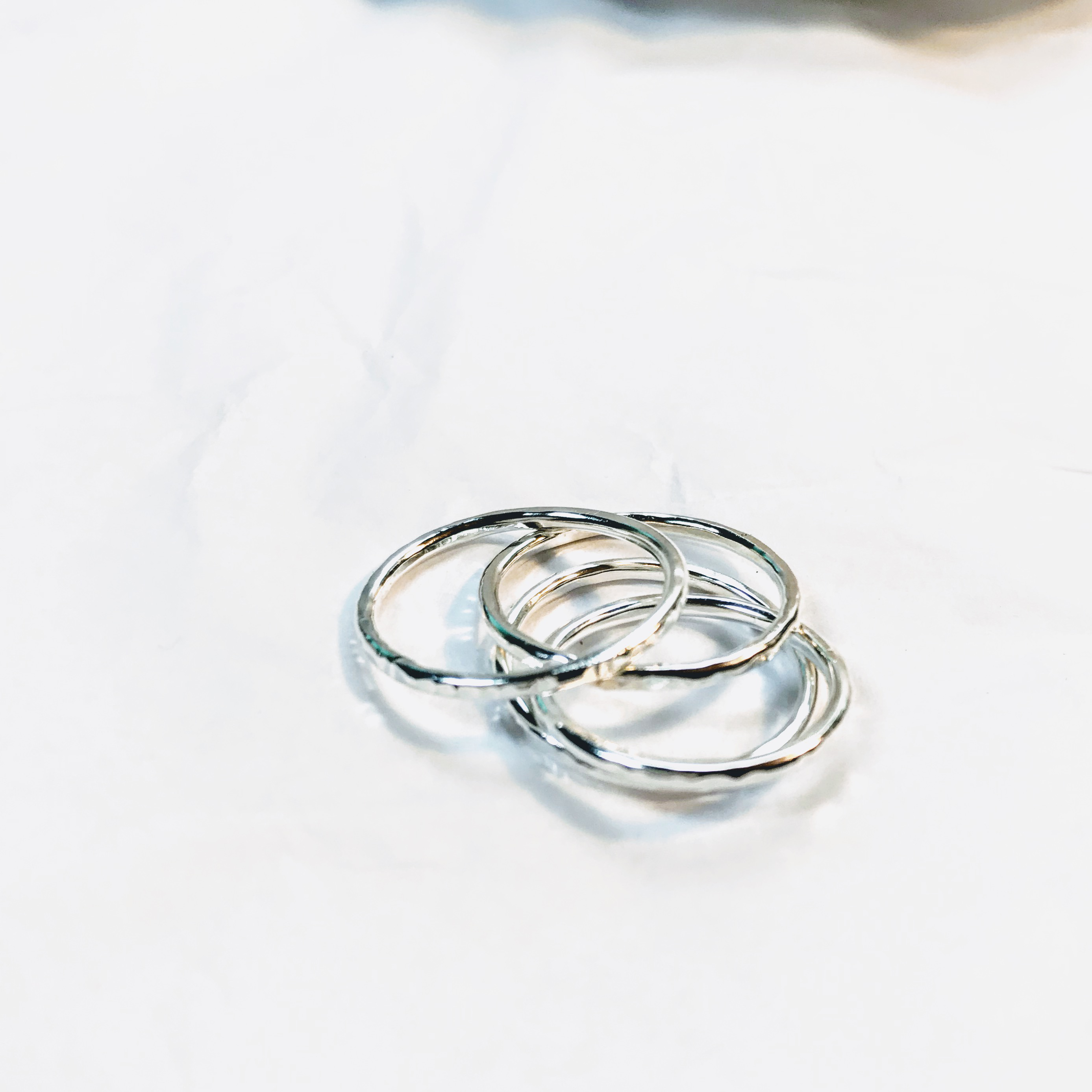 Skinny Beaten Stack Ring