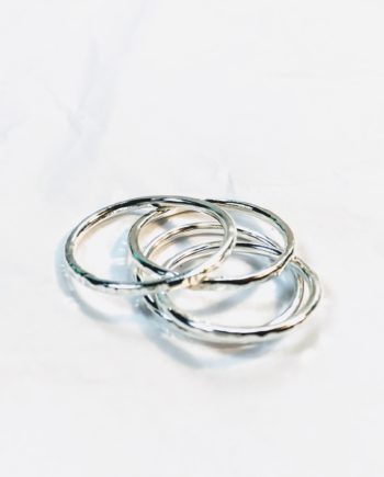 Skinny Beaten Stack Ring