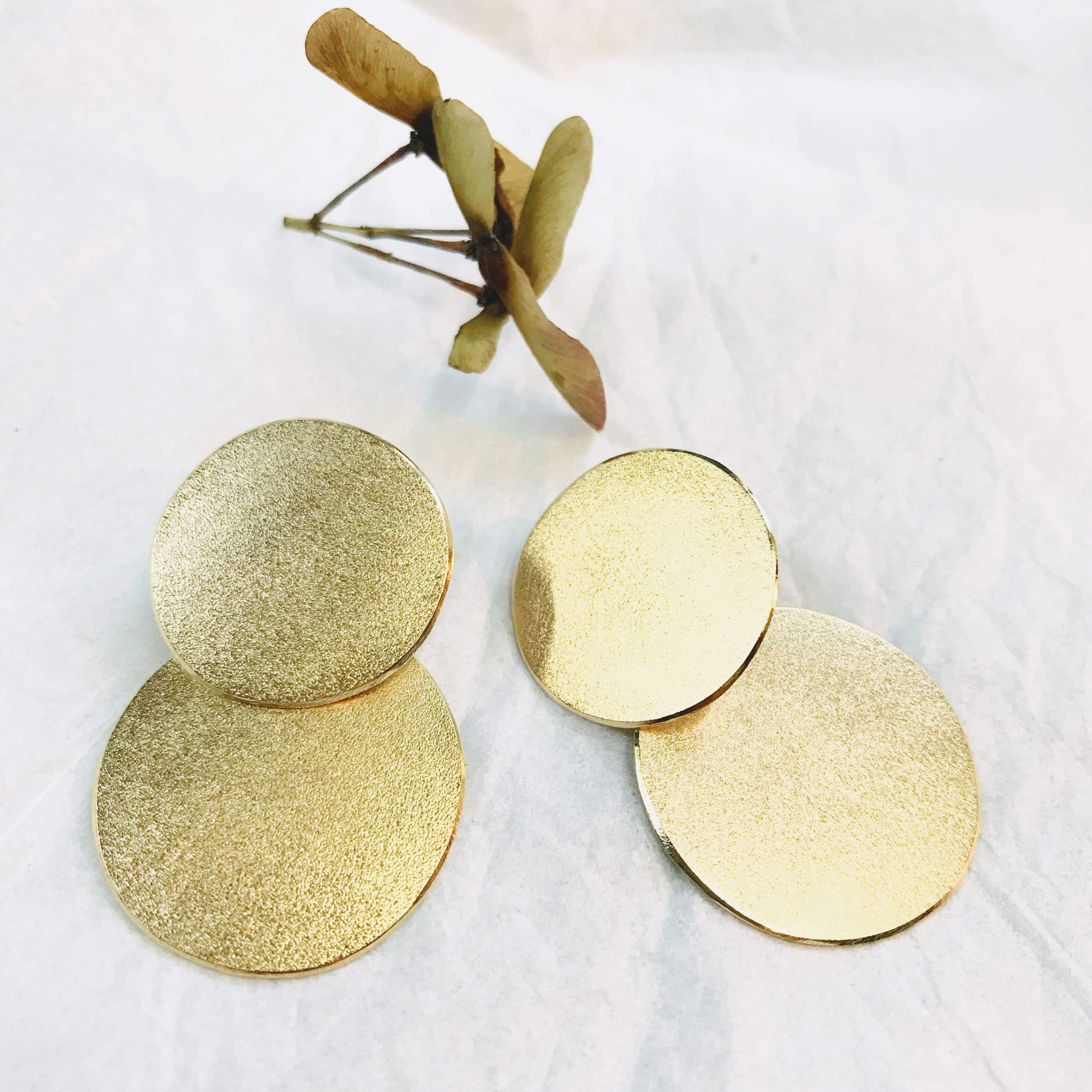 Double Disc Brass Studs