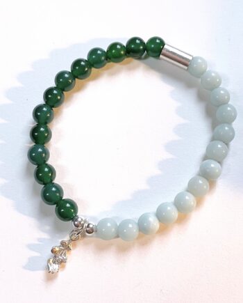 Whispering Oak Leaf - Beaded Semi Precious Gemstone Bracelet